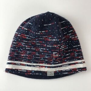LL Bean Red White Blue Specs Winter Hat Beanie Cap M/L Size